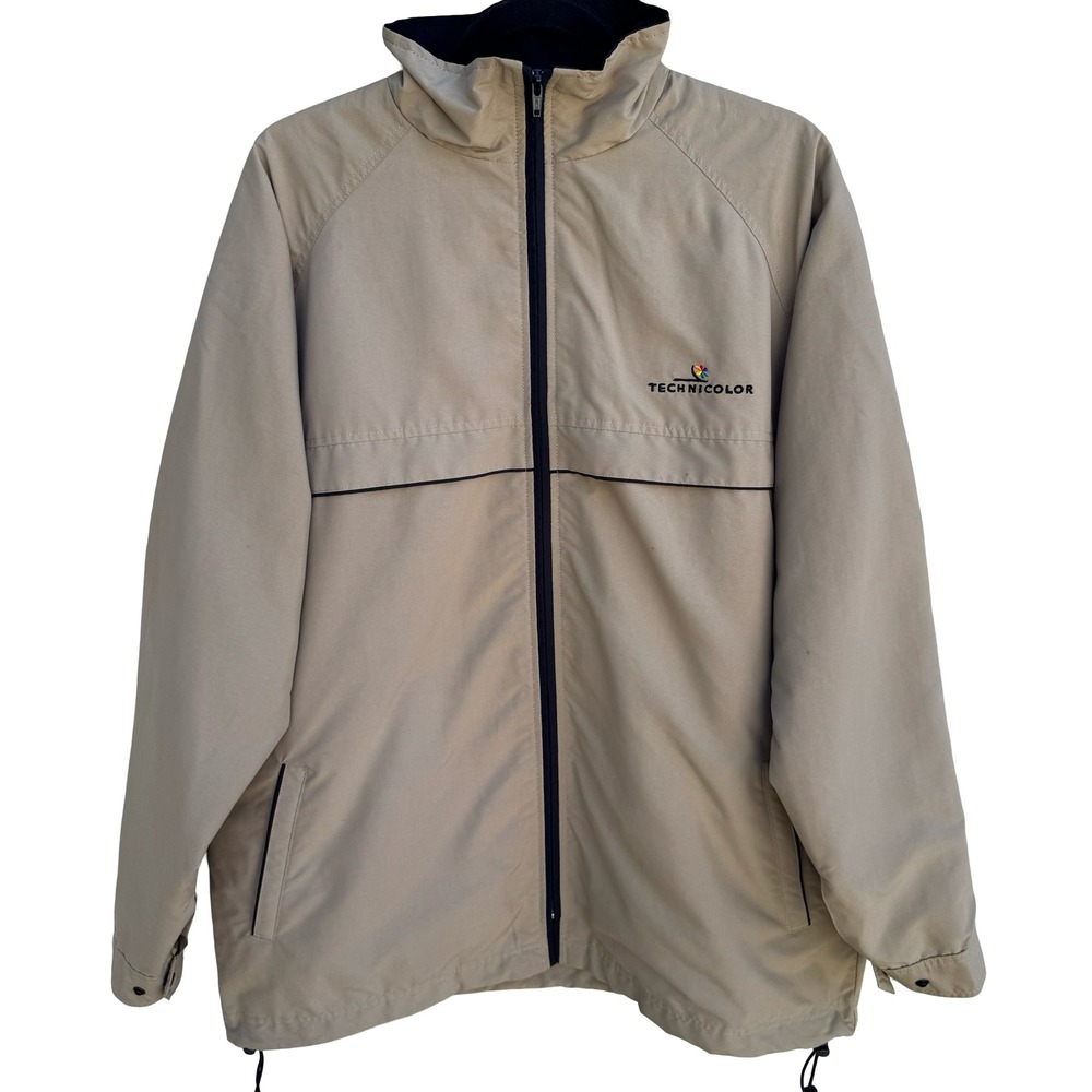 Technicolor Vintage 90s Harrington Windbreaker Bomber Jacket Tan Mens L Film
